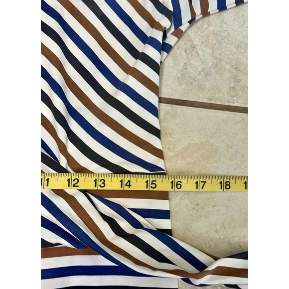 J. McLaughlin Size S  3/4 Sleeve Elora Bangle Multi Stripe Catalina Cloth Dress - Picture 9 of 13